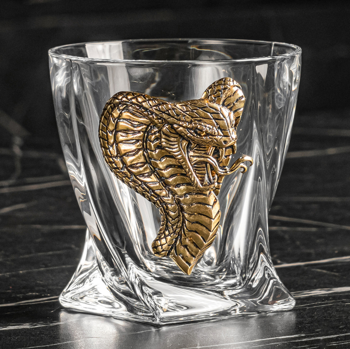 Set of whiskey glasses "Cobra's Head. Quadro for 2 persons