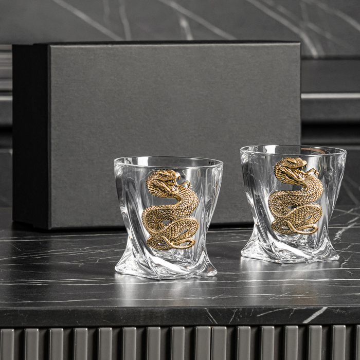 A set of glasses for whiskey "Snake. Quadro for 2 persons