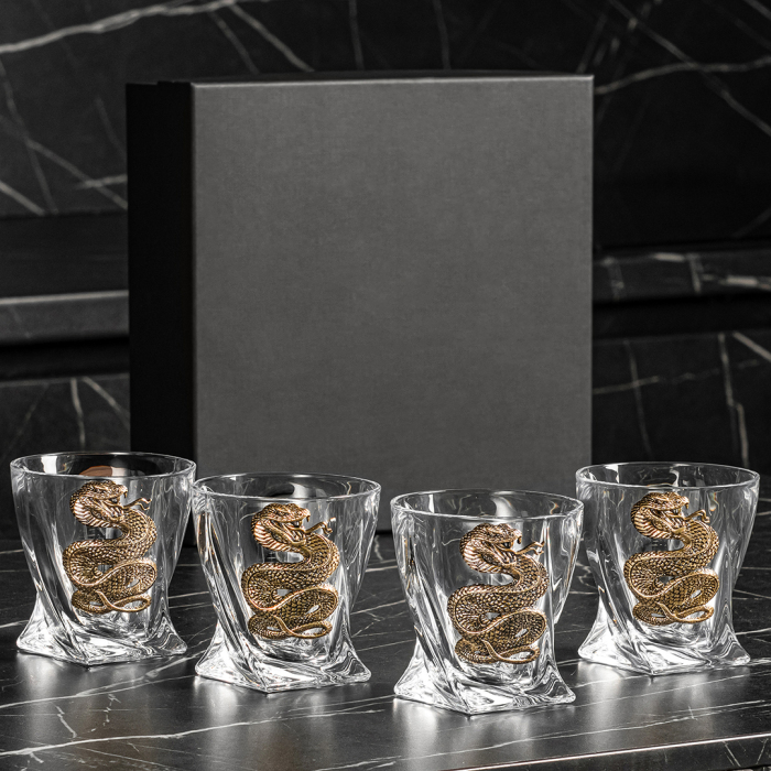 A set of glasses for whiskey "Snake. Quadro for 4 persons