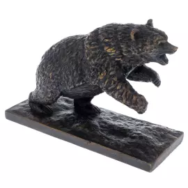 Авторская скульптура из бронзы "Медведь нападает"