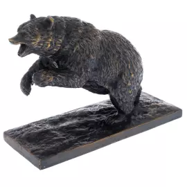 Авторская скульптура из бронзы "Медведь нападает"