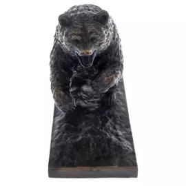 Авторская скульптура из бронзы "Медведь нападает"