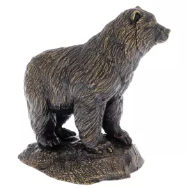 Авторская скульптура из бронзы "Медведь на холме"