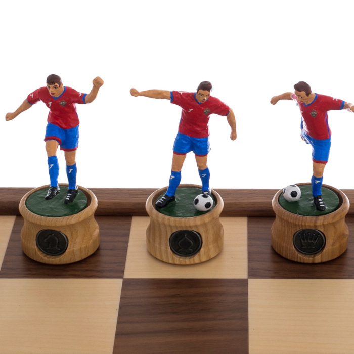 Шахматы из дуба искусственного морения "Футбол - ЦСКА"