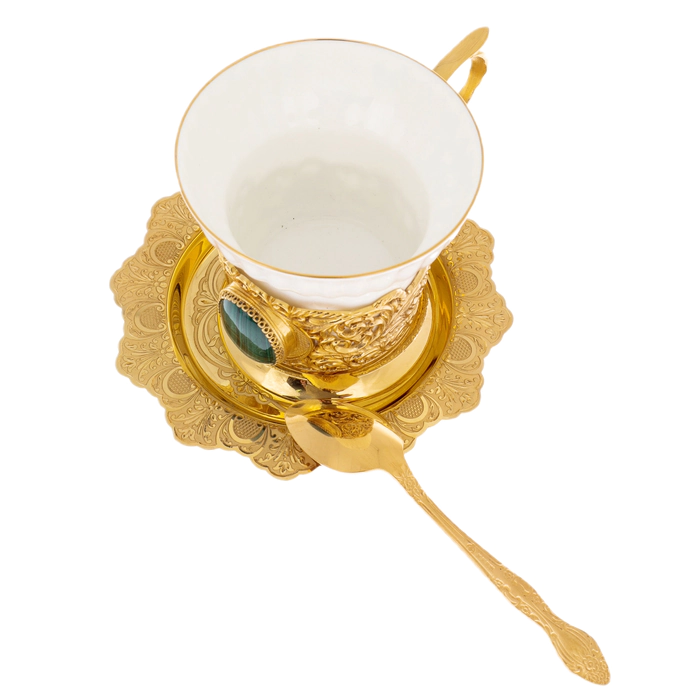 Malachite coffee pair for 1 person, Zlatoust