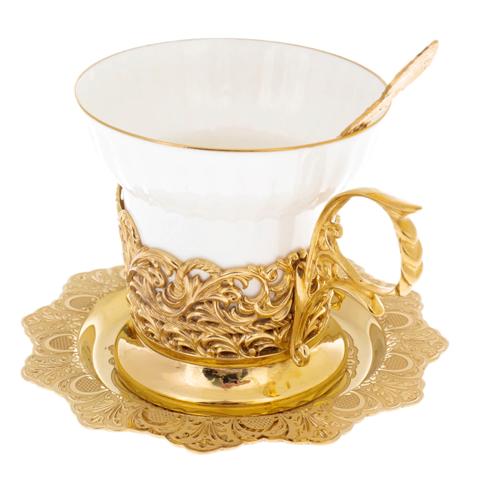Malachite coffee pair for 1 person, Zlatoust