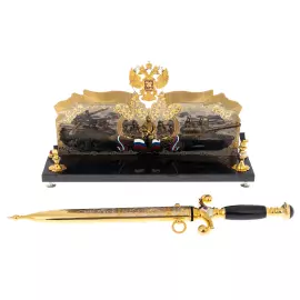 Кортик на подставке "Вооруженные силы РФ" с панно, Златоуст