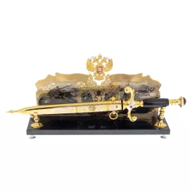 Кортик на подставке "Вооруженные силы РФ" с панно, Златоуст