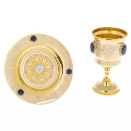 Чарка с блюдцем "Лазурит" Златоуст