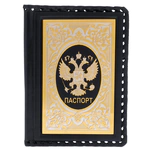 Кожаная обложка на паспорт "Герб РФ" Златоуст