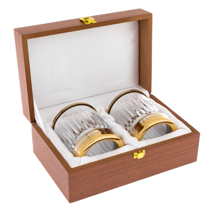 Whiskey glasses "Stripe" for 2 persons, Zlatoust