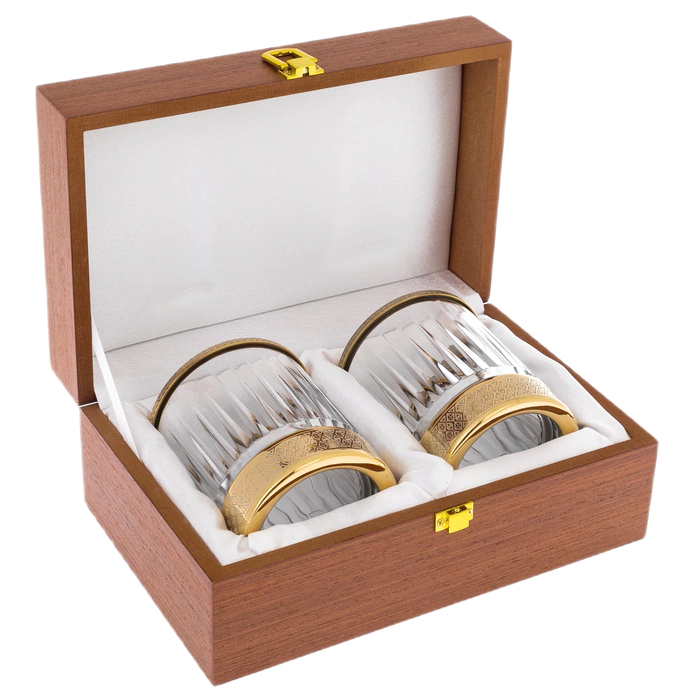 Whiskey glasses "Rhombus" for 2 persons, Zlatoust