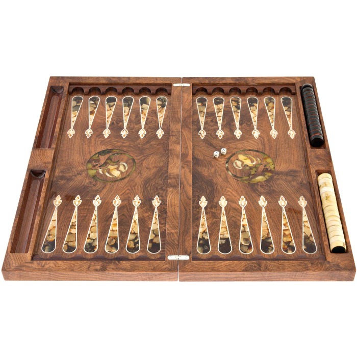 Backgammon made of amber "Savannah" collection "Classics"