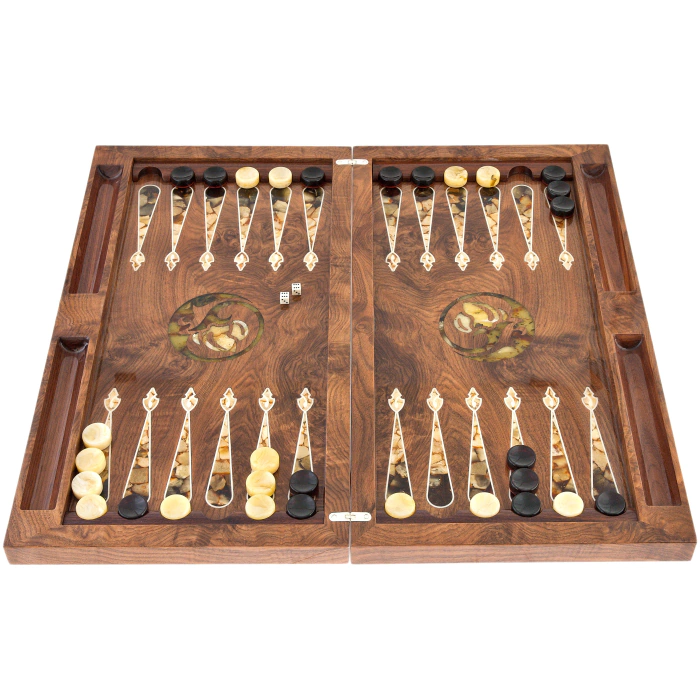 Backgammon made of amber "Savannah" collection "Classics"