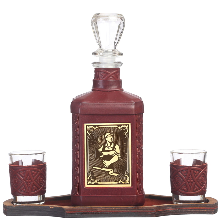 Gift set for the "Builder" with a decanter and a diary
