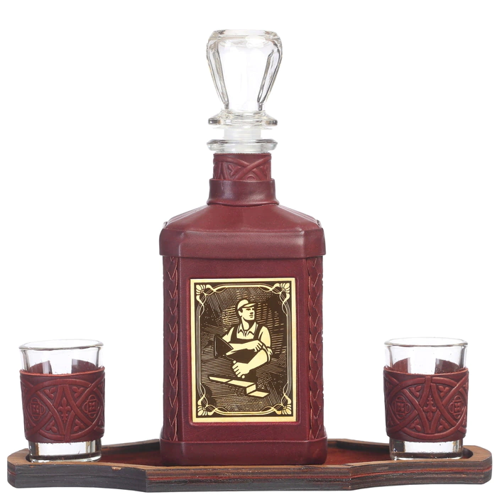 Gift set for the "Builder" with a decanter and a diary