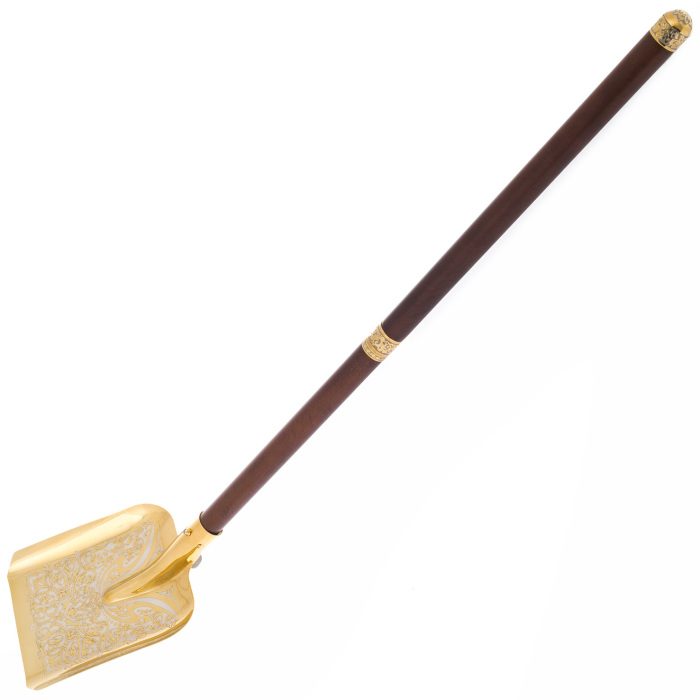 Gift set "At the construction site" with a shovel and helmet, gilt, Zlatoust