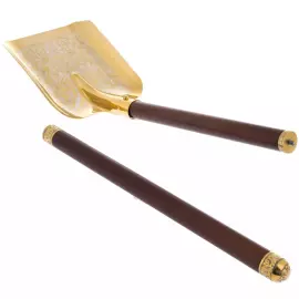 Набор подарочный "На стройке" с лопатой и каской, позолота, Златоуст