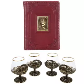 Набор подарочный "Строителю" с бокалами для коньяка и ежедневником