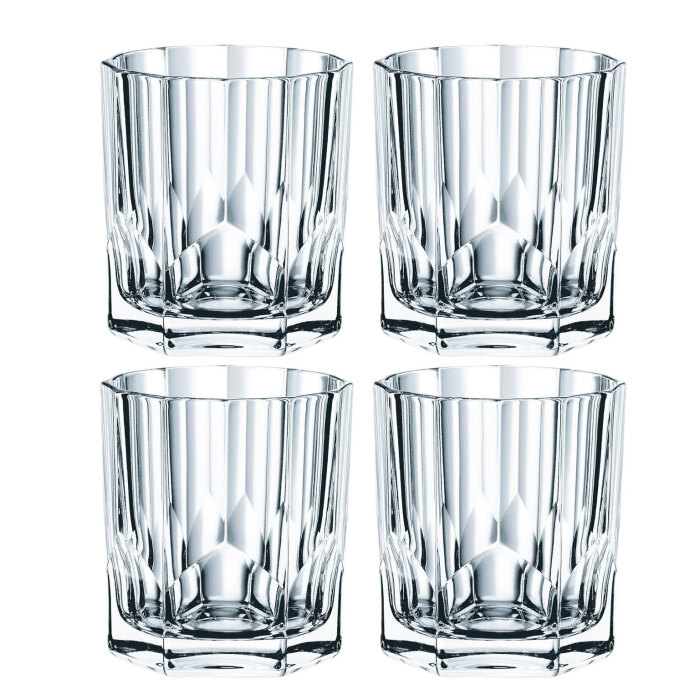 Aspen Crystal Whiskey Glasses Set for 4 persons