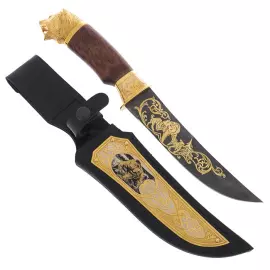 Набор подарочный "Медведь" с охотничьим ножом и скульптурой "Медведь-шатун"