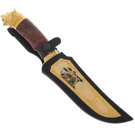 Набор подарочный "Медведь" с охотничьим ножом и скульптурой "Медведь-шатун"