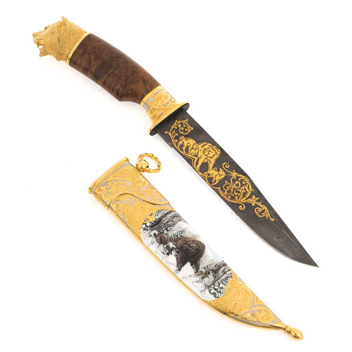 "Hunting" gift set with hunting knife and "Hunter's Table Book"