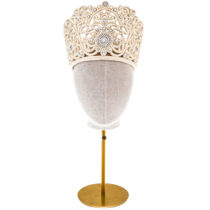 Exclusive author's work "Wedding crown of Novgorod province, XIX century" with Orenburg shawl