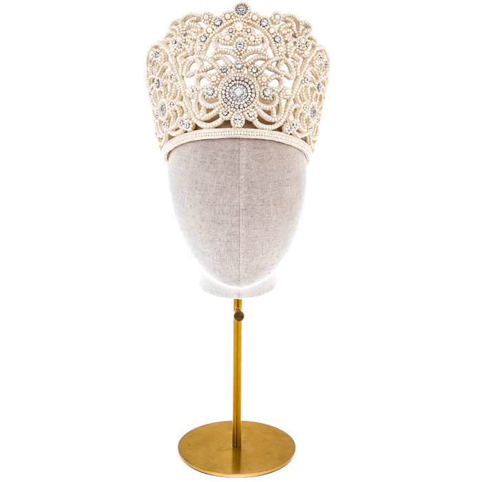 Exclusive author's work "Wedding crown of Novgorod province, XIX century" with Orenburg shawl