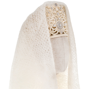 Exclusive author's work "Wedding crown of Novgorod province, XIX century" with Orenburg shawl