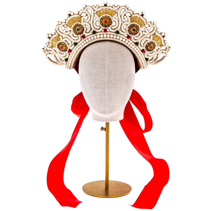 Exclusive author's work "Velsky wedding crown, XIX century" with earrings
