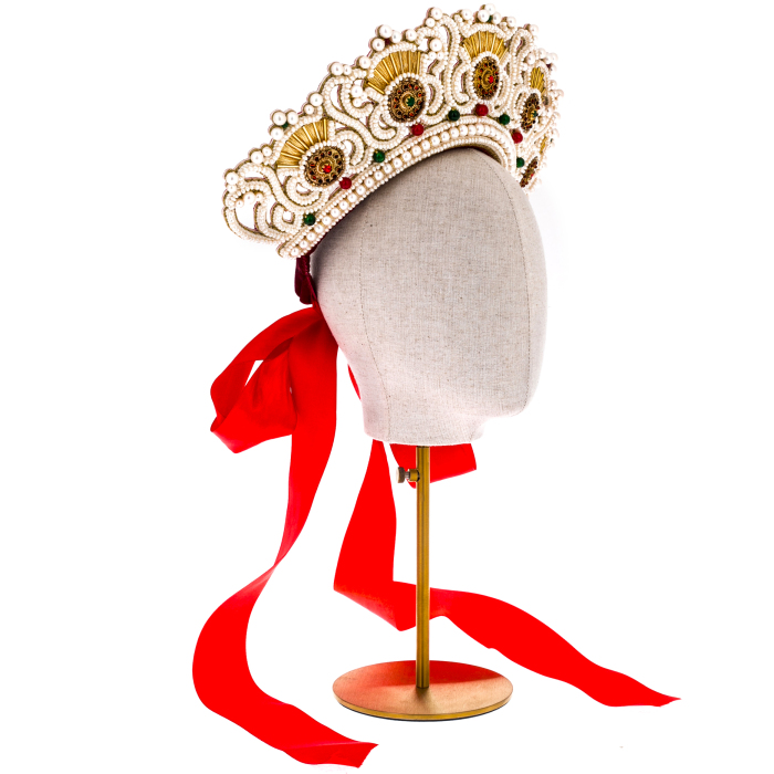 Exclusive author's work "Velsky wedding crown, XIX century" with earrings