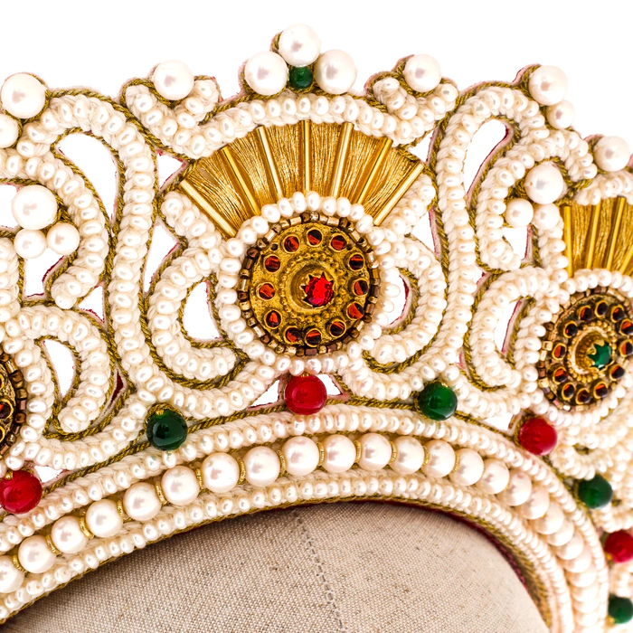 Exclusive author's work "Velsky wedding crown, XIX century" with earrings