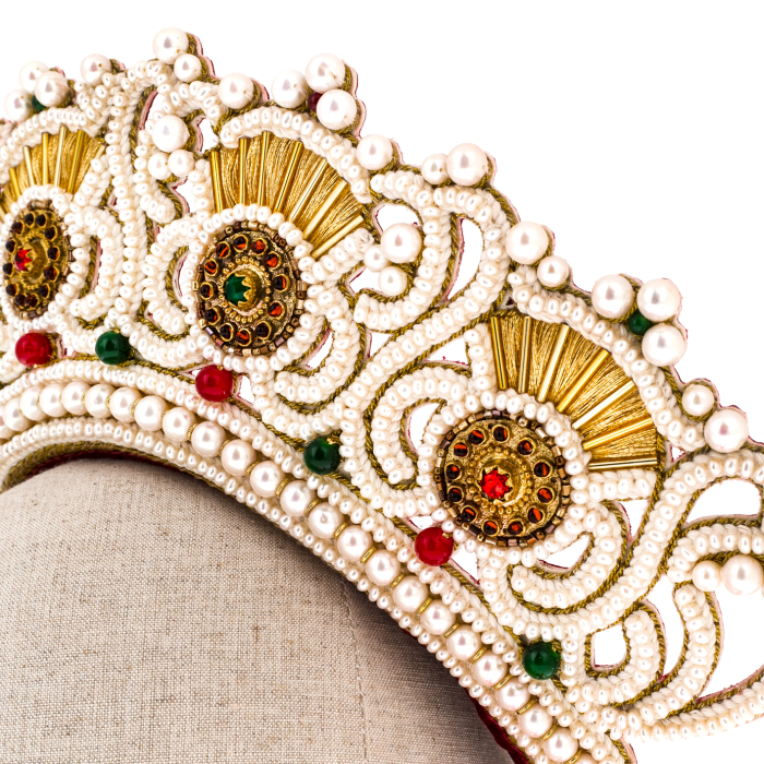 Exclusive author's work "Velsky wedding crown, XIX century" with earrings