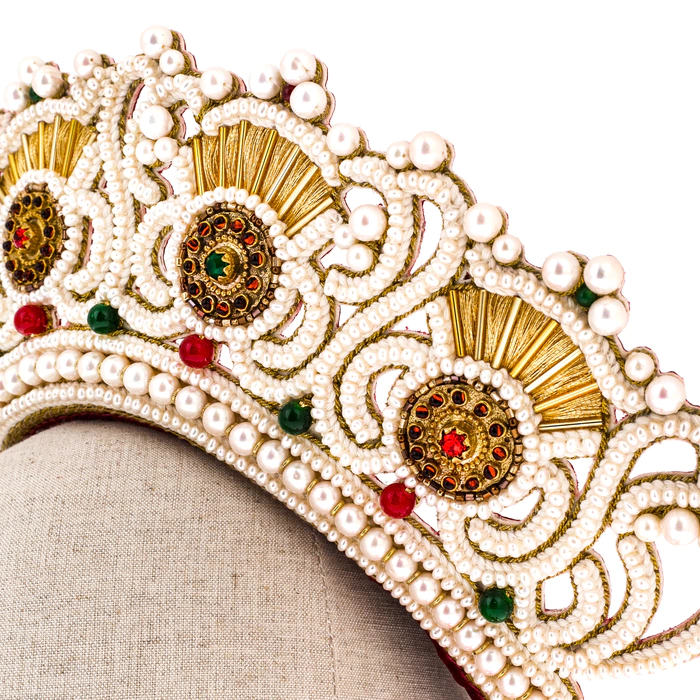 Exclusive author's work "Velsky wedding crown, XIX century" with earrings
