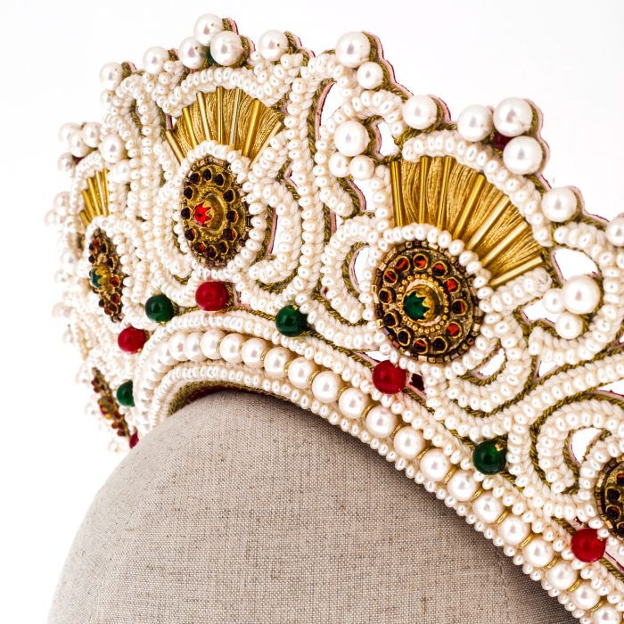 Exclusive author's work "Velsky wedding crown, XIX century" with earrings
