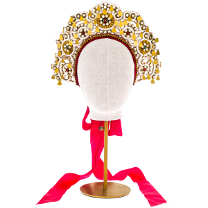 Exclusive author's work "Vologda wedding crown, XIX century" with a crosspiece