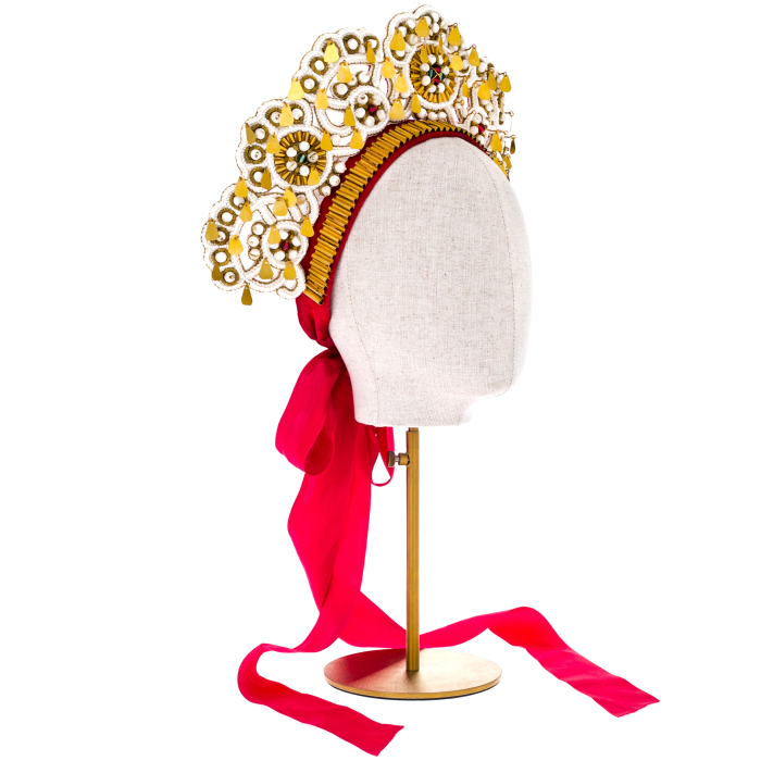 Exclusive author's work "Vologda wedding crown, XIX century" with a crosspiece