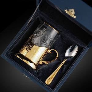 Corporate cup holder with gold coating