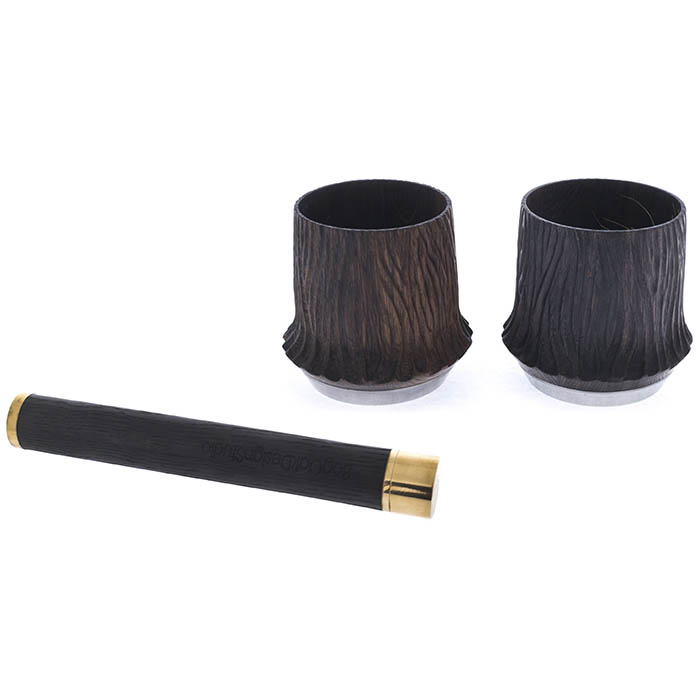 Relax gift set with cigar case and 2 whiskey glasses