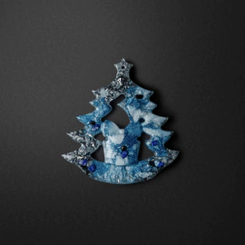 A set of Christmas tree toys with a sapphire "New Year" collection "Stories" 3 pcs