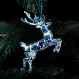 A set of Christmas tree toys with a sapphire "New Year" collection "Stories" 3 pcs