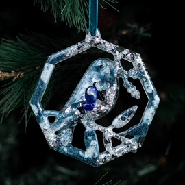 A set of Christmas tree toys with a sapphire "New Year" collection "Stories" 3 pcs