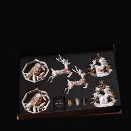 Set of Christmas tree toys with rose quartz "New Year's" collection "Stories" 6 pcs