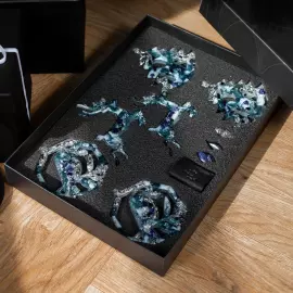 Set of Christmas tree toys with sapphire "New Year's" collection "Stories" 6 pcs