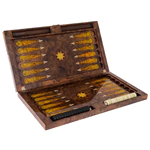 Backgammon from walnut root and amber "Luna" from the collection "Legends of the East"