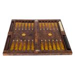 Backgammon from walnut root and amber "Luna" from the collection "Legends of the East"