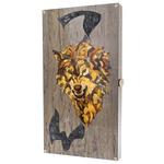 Karelian birch and amber backgammon "Wolf" from the collection "Legends of the World"