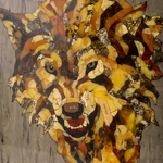Karelian birch and amber backgammon "Wolf" from the collection "Legends of the World"