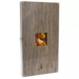 Нарды из карельской березы и янтаря "Волк" из коллекции "Легенды мира"